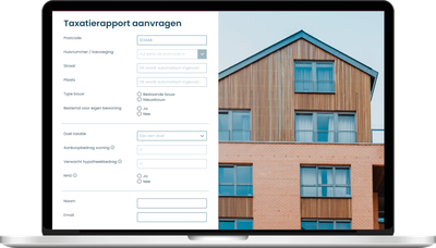 Laptop met aanvraag formulier